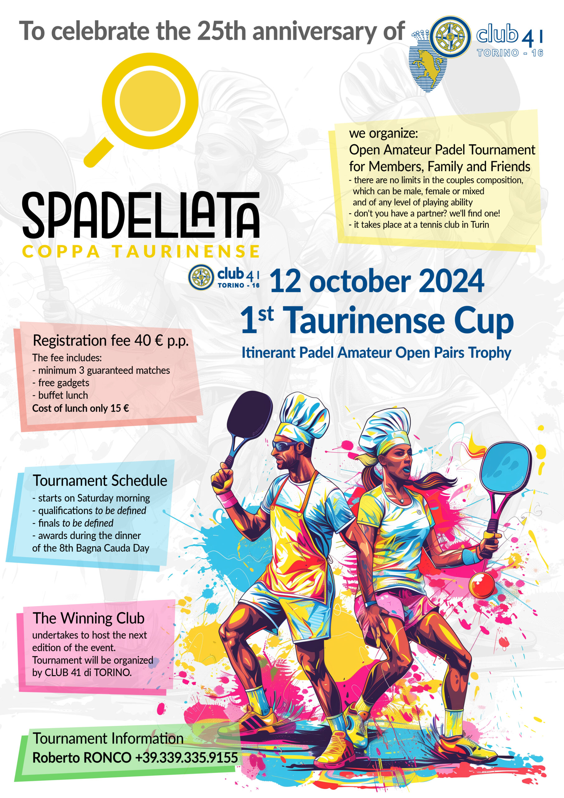 CLUB 41 TORINO – Amateur Padel Tournament for Couples